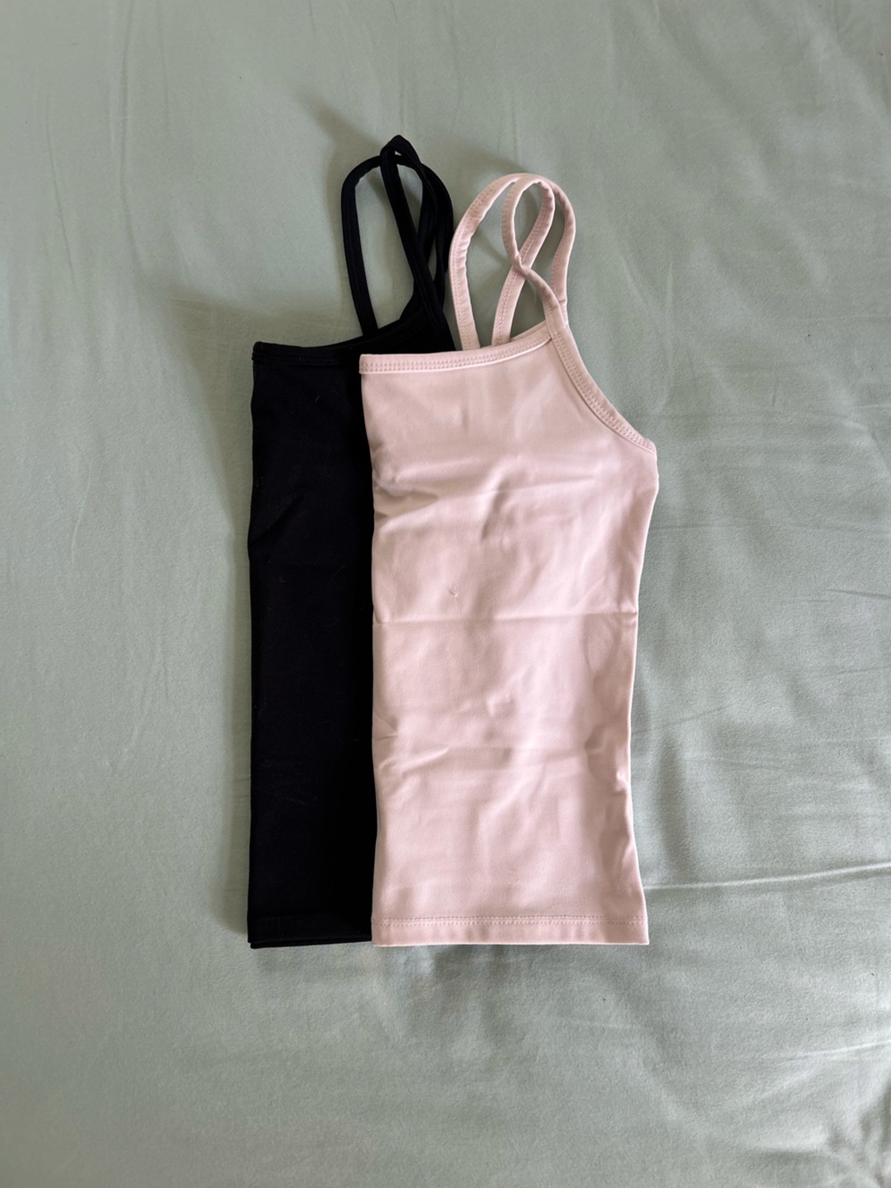 PacSun Women's Light Pink and Black Double-Strap Bandeau Tops